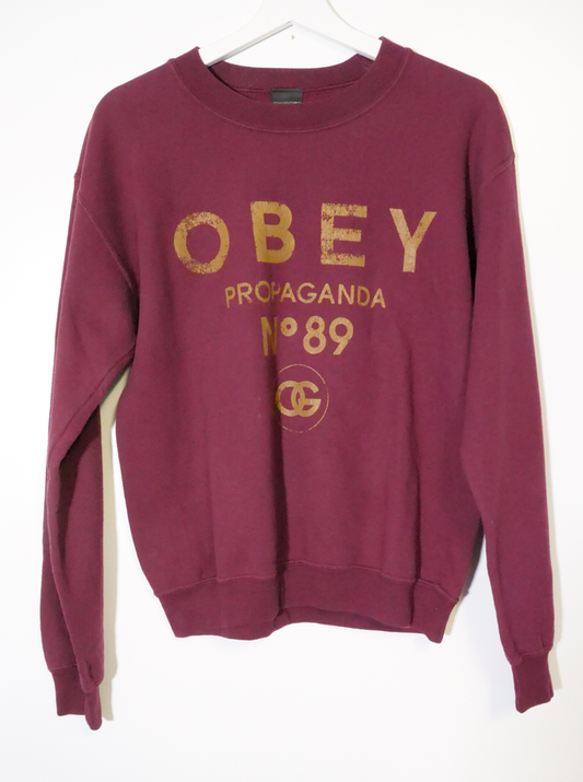 Vintage Obey Sweatshirt N89 Bordeaux