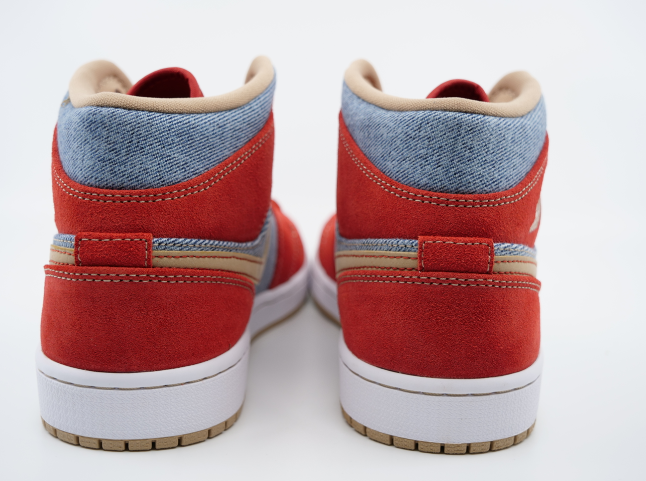 Jordan 1 Mid Denim Red